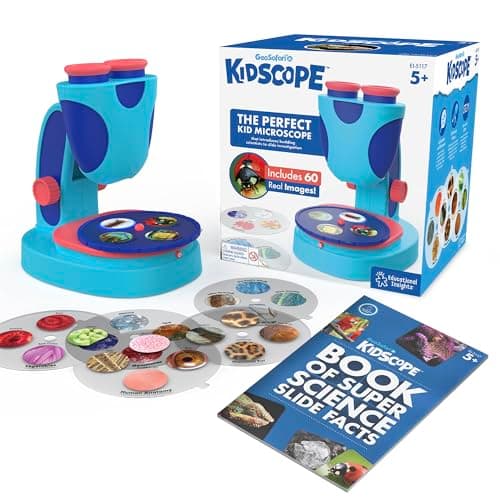Image of Learning Resources GeoSafari Jr KidScope Microscope, Ages 5+, STEM Science Toy with Dual Eyepieces, 60 Images, LED Light, Easy-Focus, Hands-on Exploration for Boys & Girls