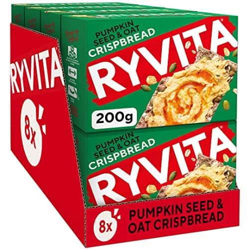 Image of Ryvita Deli Pumpkin Seed and Oat Crispbread, 200 g, Pack of 8