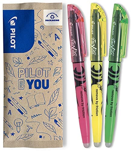 Image of Pilot Frixion Light Erasable Highlighter - Yellow/Pink/Green, Pack of 3