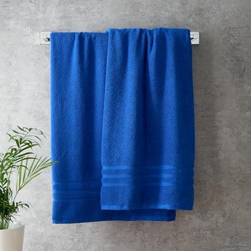 Image of Catherine Lansfield Zero TwistZero Twist Cotton 90x140cm Bath Sheet Cobalt Blue