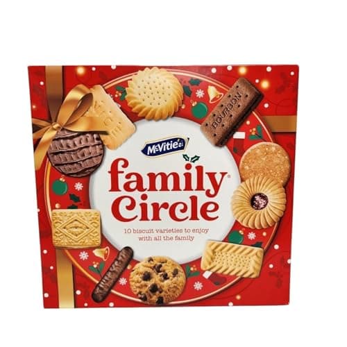 Image of Family Circle Christmas Biscuit Assortment – 10 Varieties of Creams, Chocolates, and Jam-Filled Treats in a Festive 400g Pack (2 box)