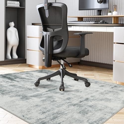 Image of Famibay Office Chair Mat for Hardwood Floor 120x150cm Desk Chair Mat Large Grey Office Chair Floor Protector Mat Rubber for Hard Wooden Tile Floors Anti Skidding Washable
