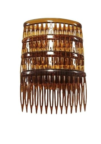 Image of Pretties Accessories Set of 4 Tort Plain Hair Combs Slides 7 cm (2.8") Set of 4 Tort Plain Hair Combs Slides 7cm (2.8'')