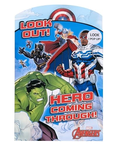 Image of UK Greetings | Marvel The Avengers Birthday Card for Him/Boy | Happy Birthday Gifts | Him, Boys, Men | Hero Coming Through! Design | With Envelope | 155 x 235 mm