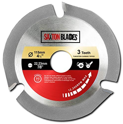 Image of TCT1153T Saxton 115mm 22.23 mm Bore Arbor TCT Circular Wood Saw Blade Disc for Angle Grinder Woodcarving, Sculpting, Shaping, Grooving and Cutting