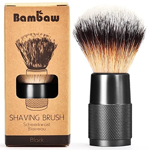 Image of Synthetic Shaving Brush | Black | Vegan Shaving Brush | Women and Mens Shaving Brush| Shaving Cream Brush | Eco Friendly Travel Shaving Brush | Bambaw