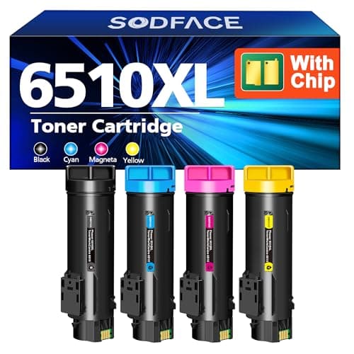Image of SODFACE 6510 6510XL Toner Cartridges Compatible for 6510 6515XL Xerox WorkCentre 6515 Toner 6515 6515N 6515DN 6515DNI 6515DNM Phaser 6510DN 6510DNI 6510N Printers (4 Pack, Black Cyan Yellow Magenta)