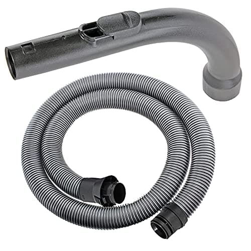 Image of SPARES2GO 1.8m Flexible Hose & Curved Handle Nozzle Compatible with Miele C1 C2 C3 Cat & Dog Compact Powerline Ecoline Vacuum Cleaners