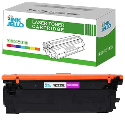 Image of Inkjello W2123X / 212X With Chip Toner Cartridge For Printer, Compatible With HP Colour LaserJet Enterprise Flow MFP M578c M554dn M554dn2e M555dn M555x MFP M578dn MFP M578f Magenta (1 Pack)