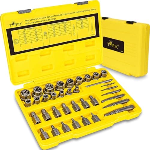 Image of Topec 36Pcs Screw & Bolt Extractor Kit, 3-in-1 Easy Out Screw Extractor Set, 3/8" Drive Broken Bolt Extractor Socket Set, for Damaged, Rounded, Stripped Screw Removal