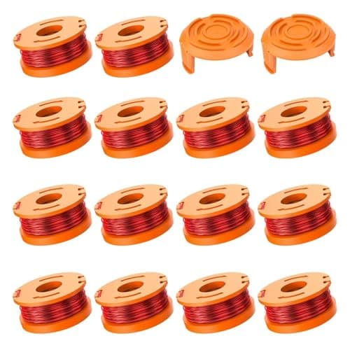 Image of XIJIANG 14 Pcs Strimmer Wire Replacement Spool and Line, 2 Pcs Spool Cover Compatible with All 20 V Worx Cordless Grass Trimmer wa0004.1