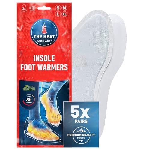 Image of THE HEAT COMPANY Insole Foot Warmers - 5 Pairs - EXTRA WARM - 8 Hours of Warmth - Instant Heat - Air Activated - Purely Natural - Large Size: 7.5-9