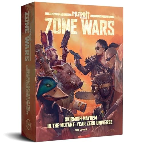 Image of Free League: Mutant Year Zero: Zone Wars - Core Set -Boxed Miniatures Wargame, Tabletop Skirmish Mayhem, Everything Needs: RPG Book, Mat, Dice & More