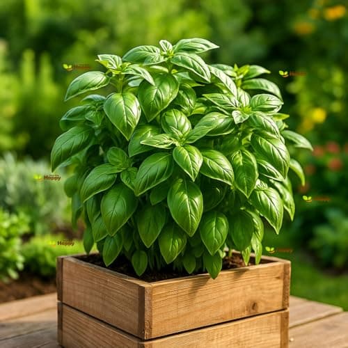 Image of Basil Italian Sweet Genovese - 1000 Seeds + Plant tag + Freebie - Ocimum basilicum - Herb Indoor, Green