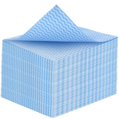 Image of TRUSTIWIPE All Purpose Blue Cloths for Cleaning Kitchens, Bathrooms & General Use – Pack of 50 (42 x 38cm) Gentle & Reusable Blue Cleaning All Purpose Cloths Absorbent, Fast Drying & Washable