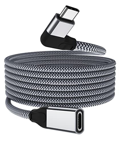 Image of Itramax Right Angle USB C Extension Cable 2M,Type C Male to USB-C Female Cable 3.1 3.2 Gen2,USBC Thunderbolt 3 Cord for MacBook,iPad Mini 7 6,iPhone 17 16 Pro,Apple Watch 10, Samsung S25 S24 S23 S22