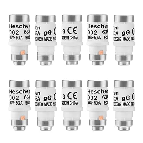 Image of Heschen Ceramic Neozed Fuse Links, D0-Type Fuse Link, D02, 63A 400VAC, gL/gG Type, 10PCS