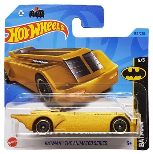 Image of Hot Wheels - Batman: The Animated Series - Batman 5/5 - HKJ76 - Short Card - DC - Gold Metallic - Mattel 2023