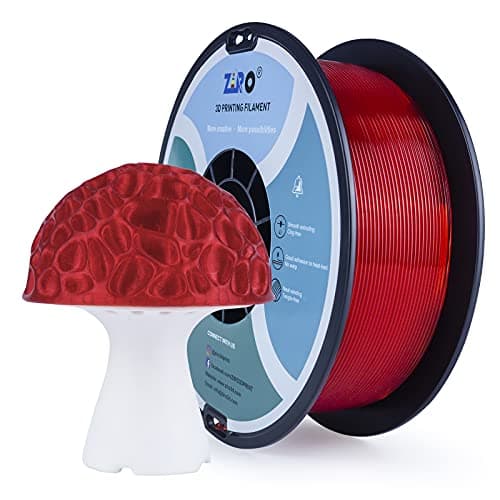 Image of ZIRO PLA Translucent Filament 1.75mm 3D Printer Filament PLA PRO Translucent Series 1.75mm 1kg (2.2lbs), Dimensional Accuracy +/- 0.03mm, Translucent Red