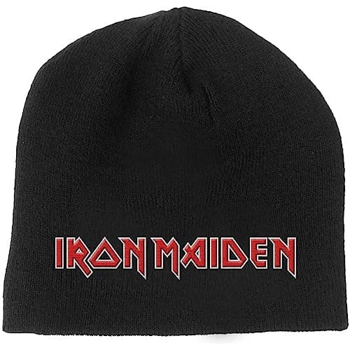 Image of Band Monkey Iron Maiden Unisex Beanie Hat Logo