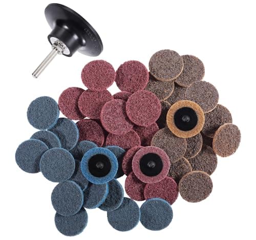 Image of SATC 45PCS 2 Inch Quick Change Discs with 1pcs 1/4'' Holder for Die Grinder Surface Conditioning Roll Lock Sanding Discs Set for Surface Strip Grind Polish Burr Finish Rust Paint Removal