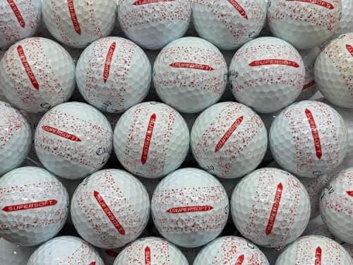 Image of Supersoft Splatter Red Golf Balls Pearl/A Grade For Callaway Recycled 12 Pack