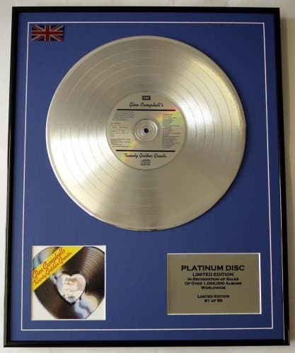 Image of GLEN CAMPBELL/LTD EDITION CD PLATINUM DISC/RECORD/20 GOLDEN GREATS