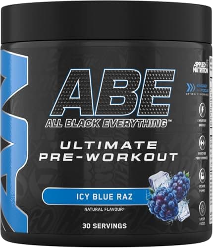 Image of Applied Nutrition ABE Pre Workout - All Black Everything Pre Workout Powder, Energy & Physical Performance with Citrulline, Creatine, Beta Alanine (375g - 30 Servings) (ICY Blue Raz)