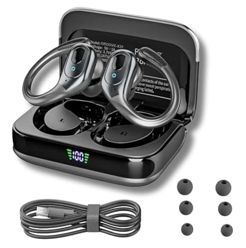 Image of Groove Wireless Bluetooth Earbuds with Charging Case | Wireless Sports Earbuds | Running Ear Phones | Black Electronics