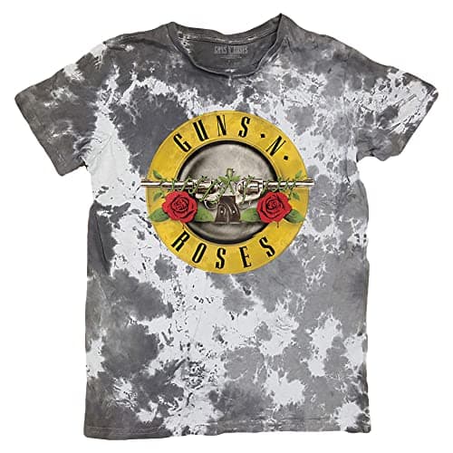 Image of Guns N Roses T Shirt Classic Band Logo Official Mens Dip-Dye White XXL
