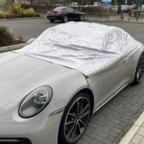 Image of Simply CTC4 XL Water Resistant Car Cover with Elasticated Secure Fit - Protection Against Frost, Tree Sap, Dust and More - Universal Fit for Extra Large Vehicles - 325cm x 150cm x 50cm, Silver