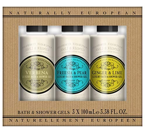 Image of Naturally European Luxury Mini Shower Gel Collection - Verbena, Freesia & Pear and Ginger & Lime 3 x 120ml