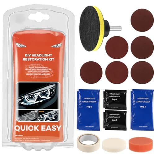 Image of GEARLEADER Car Headlight Restoration Kit Polishing Paste Headlamp Repair Light Lenses Headlight Refurbish Tool Restore Polishing Pad Kit