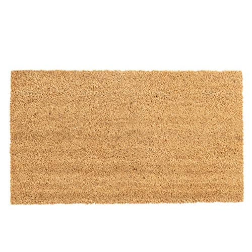 Image of Nicola Spring Coir Door Mat - 70 x 40cm - Classic - Decorative Indoor Front Door Floor Mat Entry Dirt Trapper Rug Outdoor Boot Scraper Non Slip Backing Doormat
