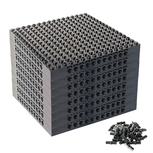 Image of 8pcs Base Plates Multipack Classic Baseplate Building Plates for Bricks 16x16 Architectural Panels Create Pixel Paintings & Wall Displays Compatible with Major Brick Brands (Black)