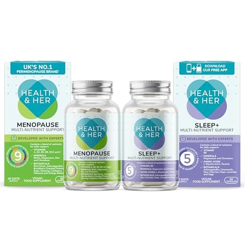 Image of Health & Her Menopause Supplements for Women - Day & Night Bundle - Wellbeing for Menopause - 1 Month Supply Vegan & Gluten Free