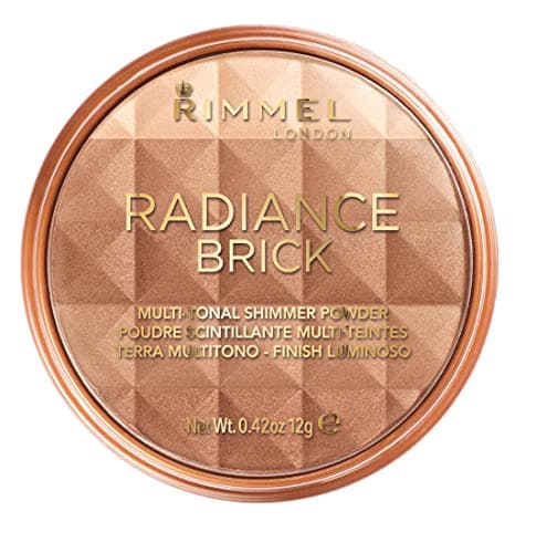 Image of Rimmel London Radiance Shimmer Brick Pressed Bronzer, Light-As-Air Contouring Formula, 001 Light, 12 g