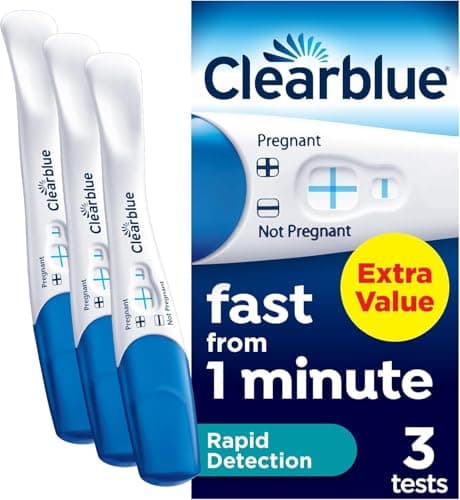 Image of Clearblue Pregnancy Value Bundle: Rapid Detection Pregnancy Tests (3 Tests), Easy at Home Testing - Results As Fast As 1 Minute, Packaging May Vary