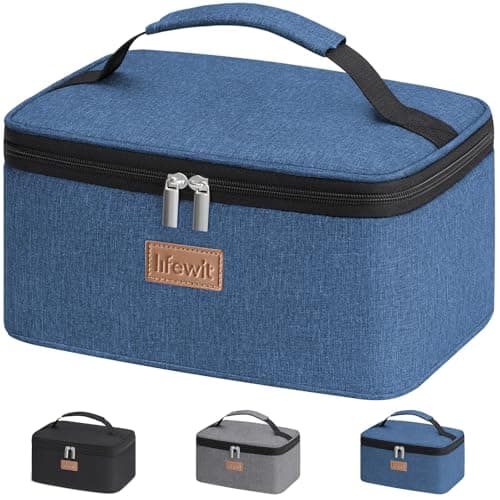 Image of Lifewit Insulated Lunch Bag for Men Women, Thermal Lunch Box Adults, Small Cool Bag Lunch Pail, Waterproof Reusable Cooler with Soft Handle for Work Picnic,Dark Blue, 6L