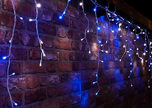 Image of Christmas Concepts® 360 11.8m (39ft) Blue/White LED Snowing Icicle Lights with Speed Controller - Christmas Outdoor Lighting - Energy Efficient A++