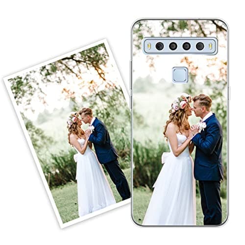 Image of Sunrive Personalised Custom Case compatible with TCL 10L / TCL 10 Lite, Soft TPU Clear Shock Absorbing Customised Cover with your own photo, image, Picture, or text Make Your Own Case