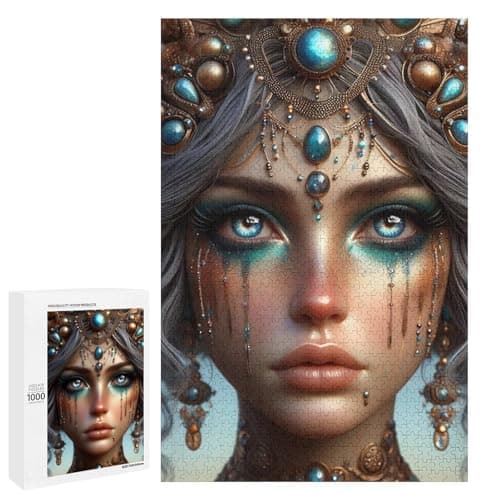 Image of 1000 PCS Puzzle For Adults Fantasy Portrait with Jewels Jigsaw for Adults Relax Games Staycation Kill Time Deal As Gifts for The Whole Family 1000 PCS