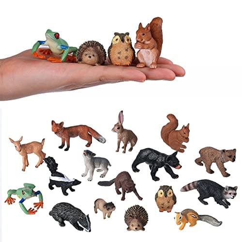 Image of JOKFEICE Animal Figures for Kids, 16PCS Realistic Forest Animals Baby Figurines, Woodland Creatures Figurines, Educational Toys for Science Project Cake Party Decor