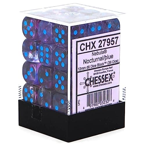 Image of Chessex - Nebula 12mm D6 Dice Block - Luminary Nocturnal Blue Dice Block