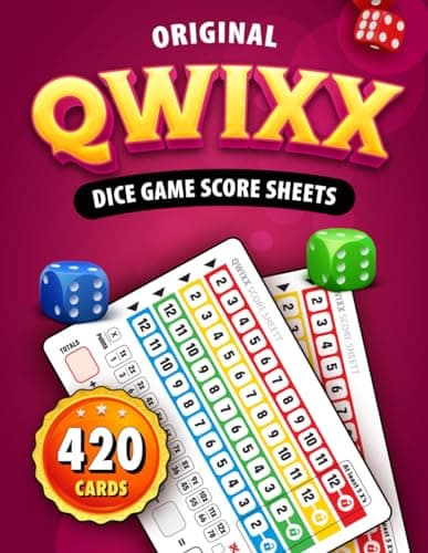 Image of Original Qwixx Dice Game Score Sheets: Large Format Qwixx Score Pads For Scorekeeping, 420 Colored Scoring Cards