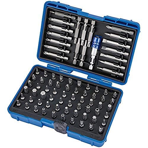 Image of Draper 82396 Screwdriver and Magnetic Bit Holder Set (80 Piece), Silver, 1/4 inches