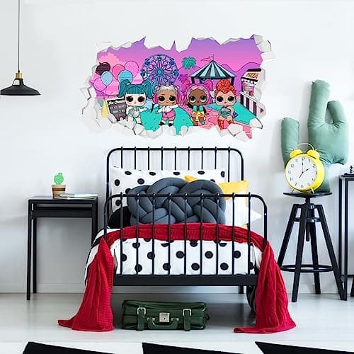 Image of L.O.L Surprise! Fairground Broken Wall Sticker Art Home Decal Mural (60cm Width x 30cm Height)