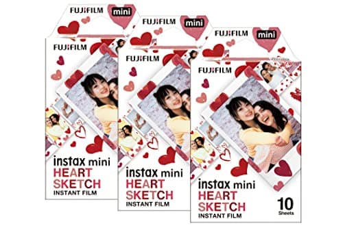 Image of instax Fujifilm Instax Mini Heart Sketch Photo Film - 30 Shot Pack