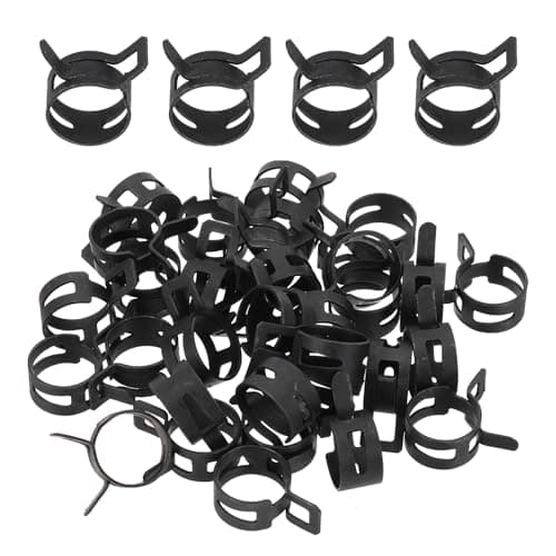 Image of PATIKIL Spring Band Hose Clamps, 32 Pcs for 17.3-19.1mm OD 0.6"(16mm) ID Manganese Steel Spring Clip Pipe for Fuel Line Silicone Vacuum Air Hose Tube Water Pipe, Black