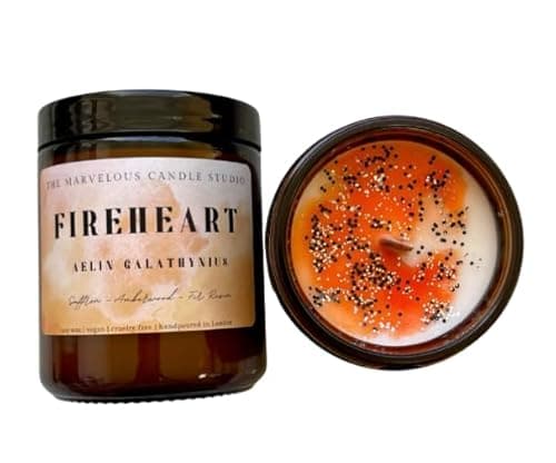 Image of Fireheart Candle Officially Licensed Throne of Glass Merch | Aelin Galathynius TOG | Queen of Terrasen Bookish Gift | Book Lover Candles (8oz Candle)